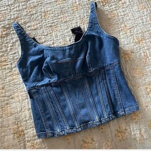 Anthropology denim corcet top